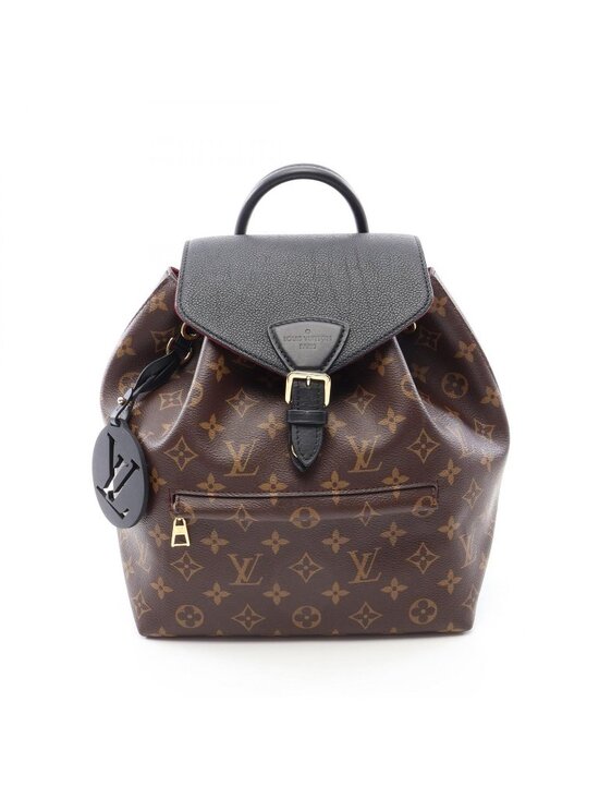 Louis Vuitton Backpack Montsouris NM PM Monogram Noir Canvas Leather